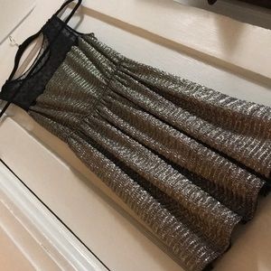 Metallic Silver Flared Dress